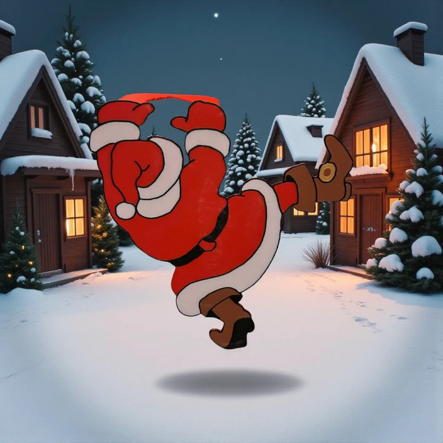 Climbing Santa Shelf Decoration