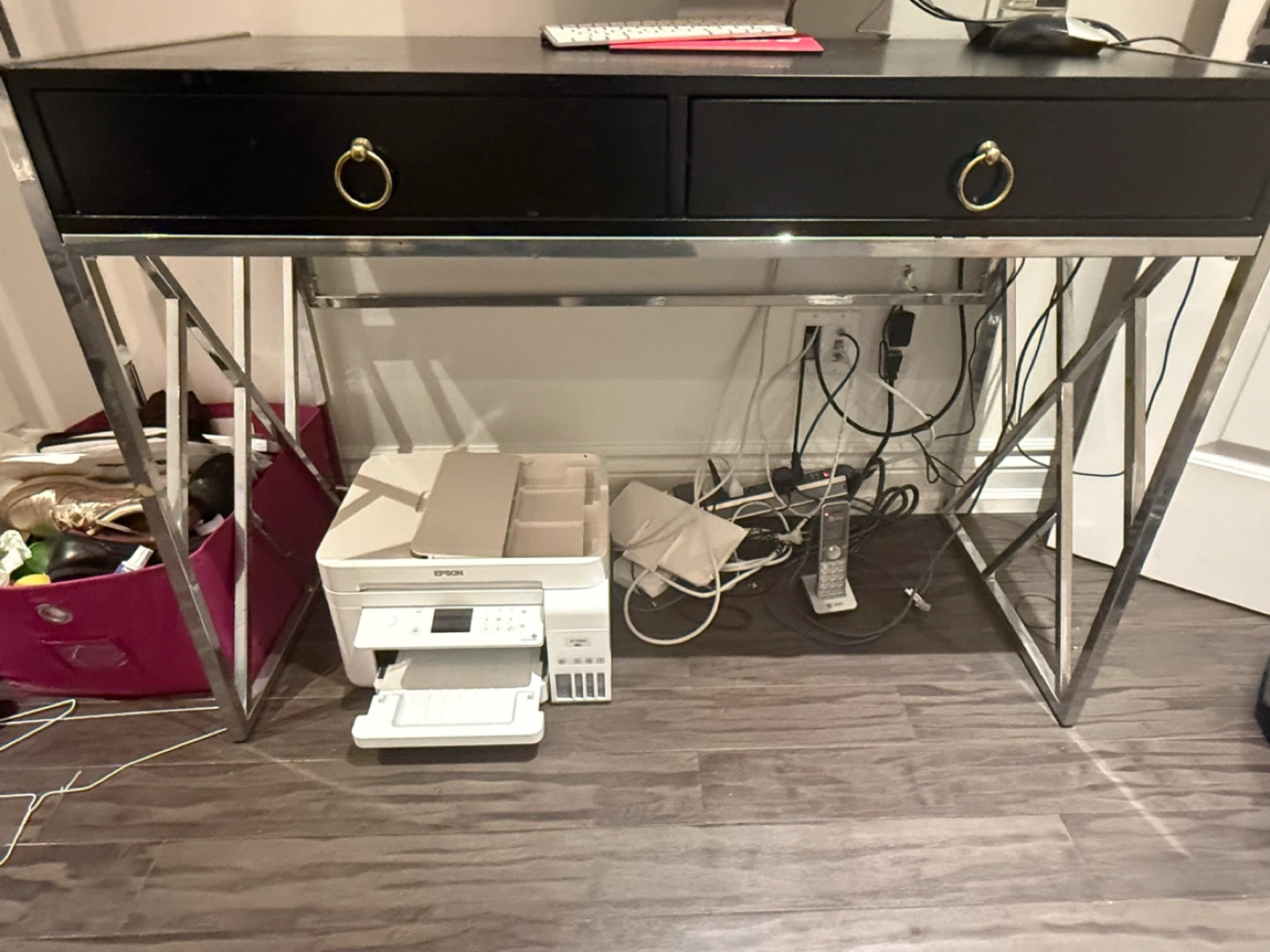 Black Desk with Silver Frame - photo 3