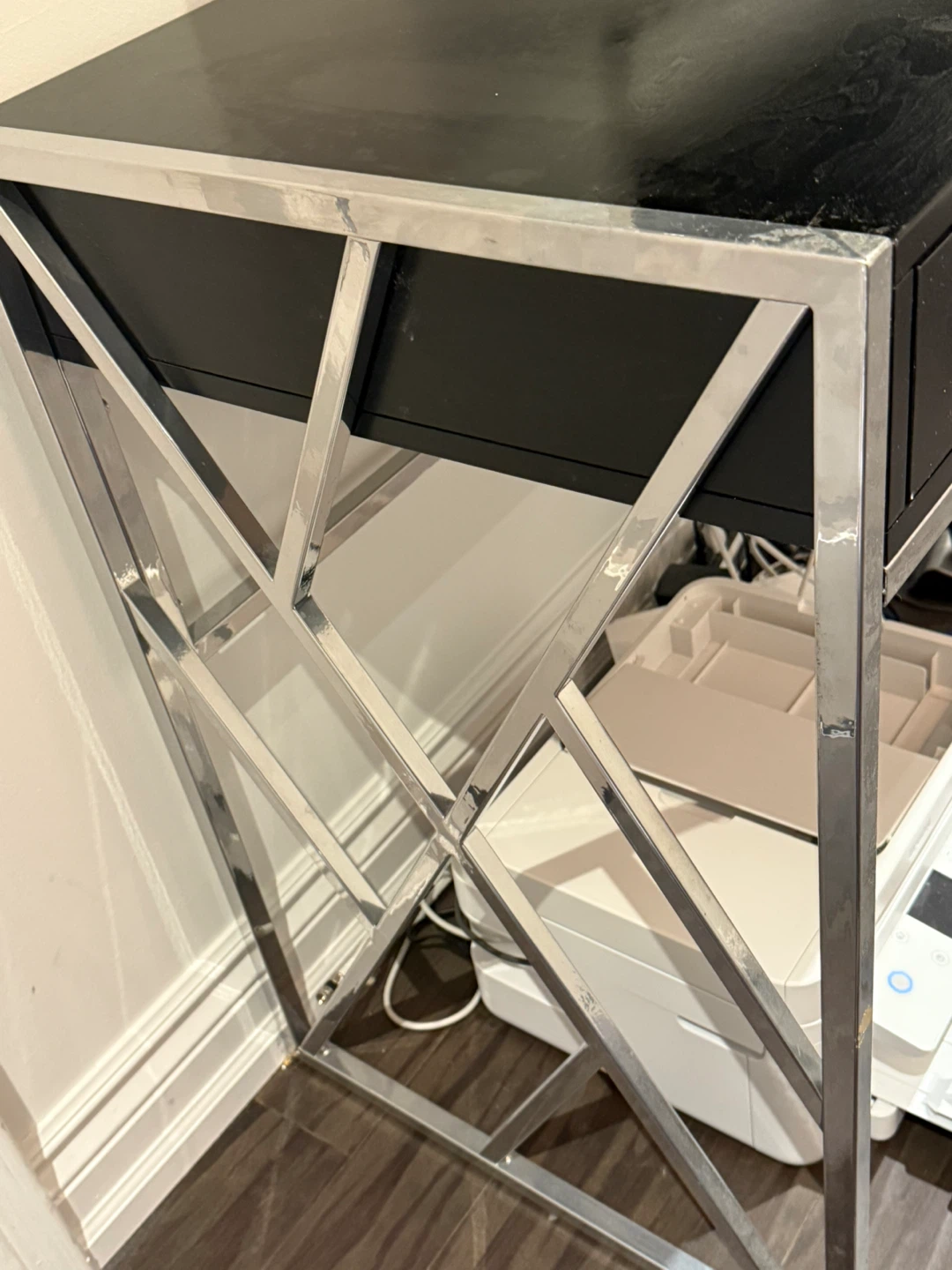 Black Desk with Silver Frame - photo 2