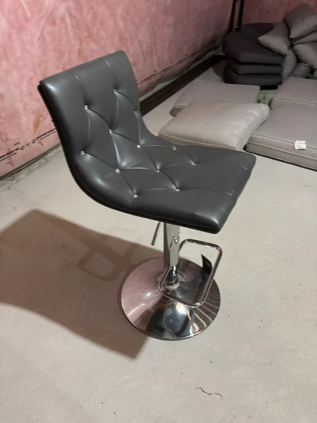 Grey Adjustable make up stool image indicator(2)