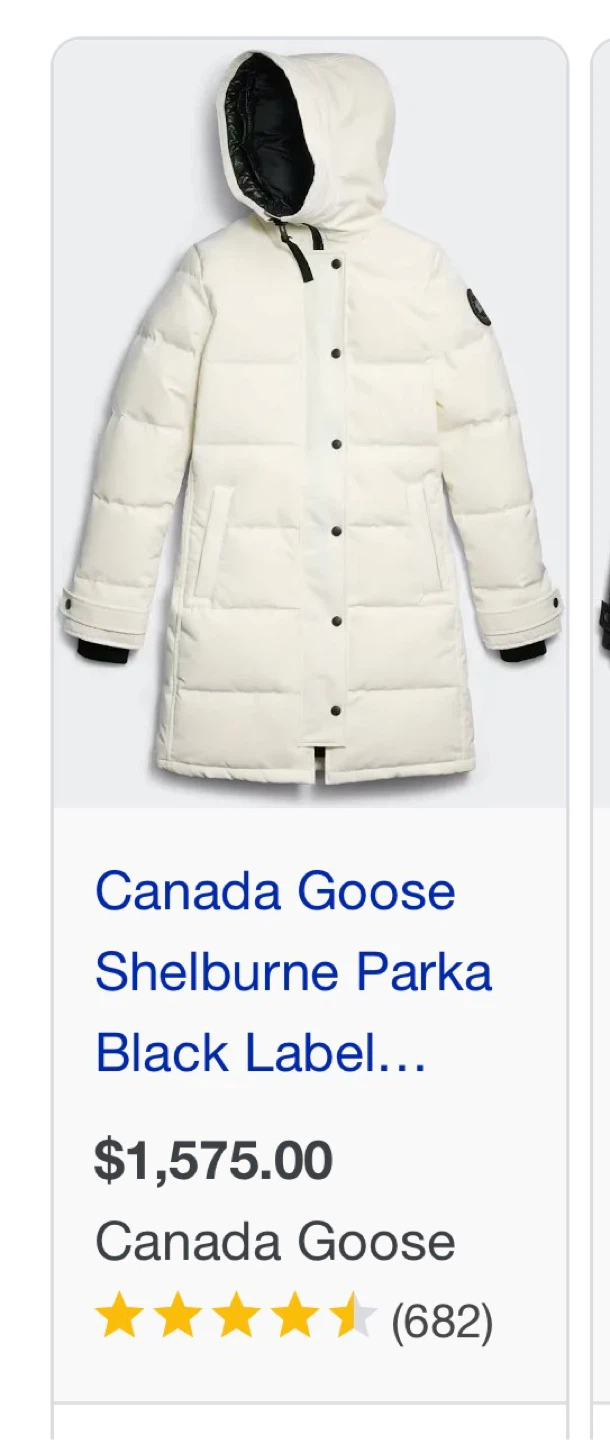Selling Canada Goose Shelburne White