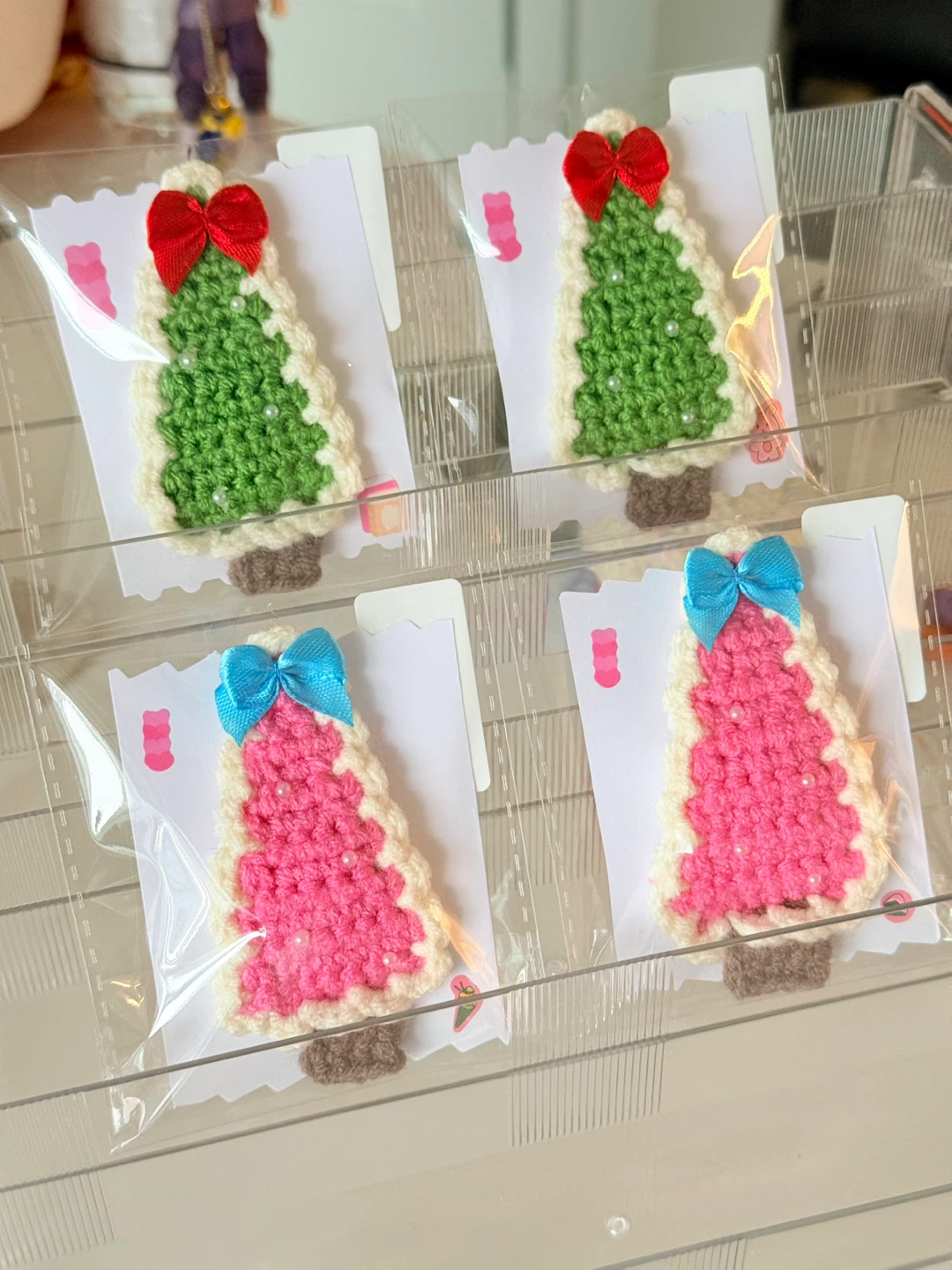 Christmas tree hair clips