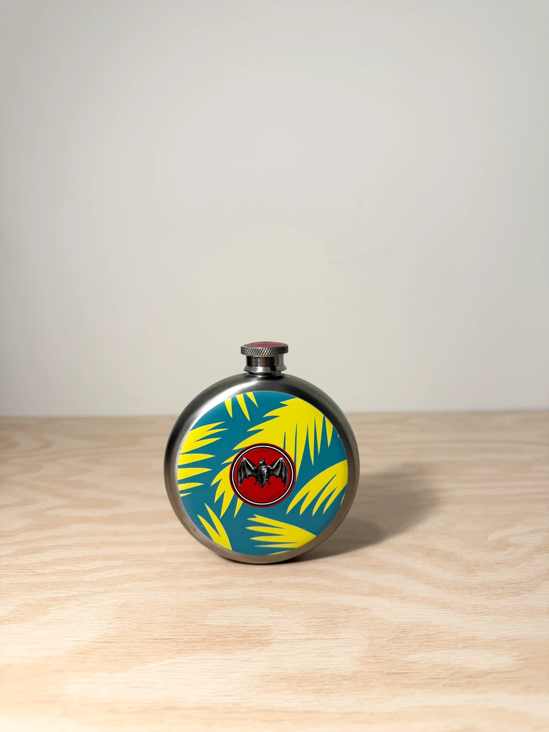 Bacardi Round Stainless Steel Flask – Tropical Design