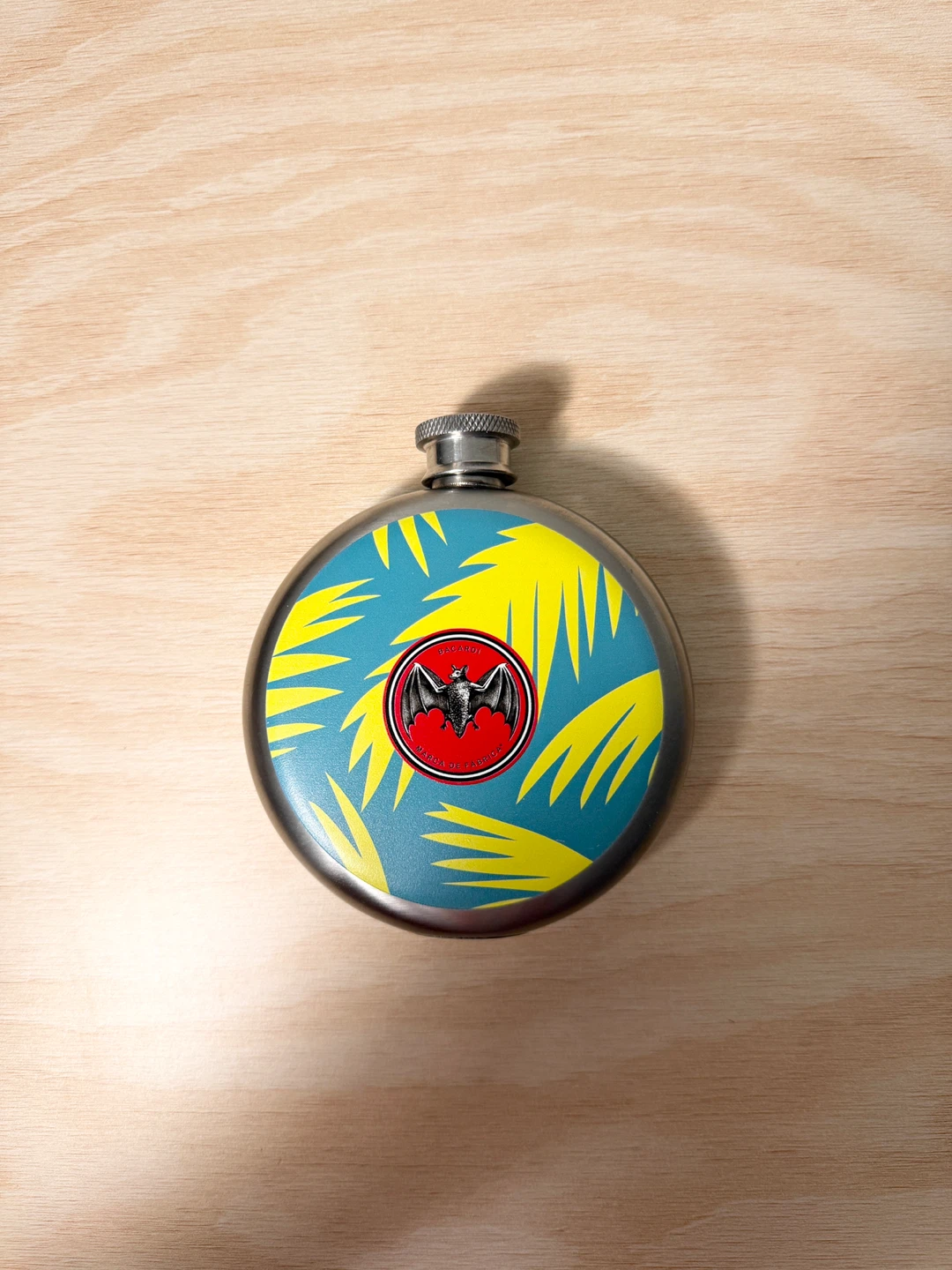 Bacardi Round Stainless Steel Flask – Tropical Design - photo 4
