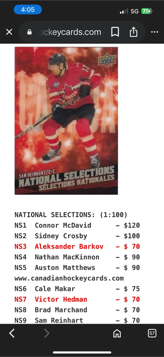 Connor McDavid Upper Deck Hockey Card image indicator(2)