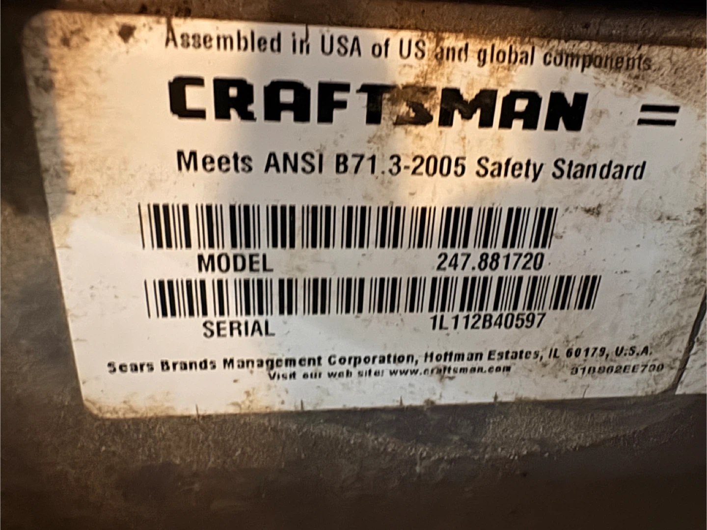Craftsman 179cc Snow Blower - Model 247.881720 - photo 2