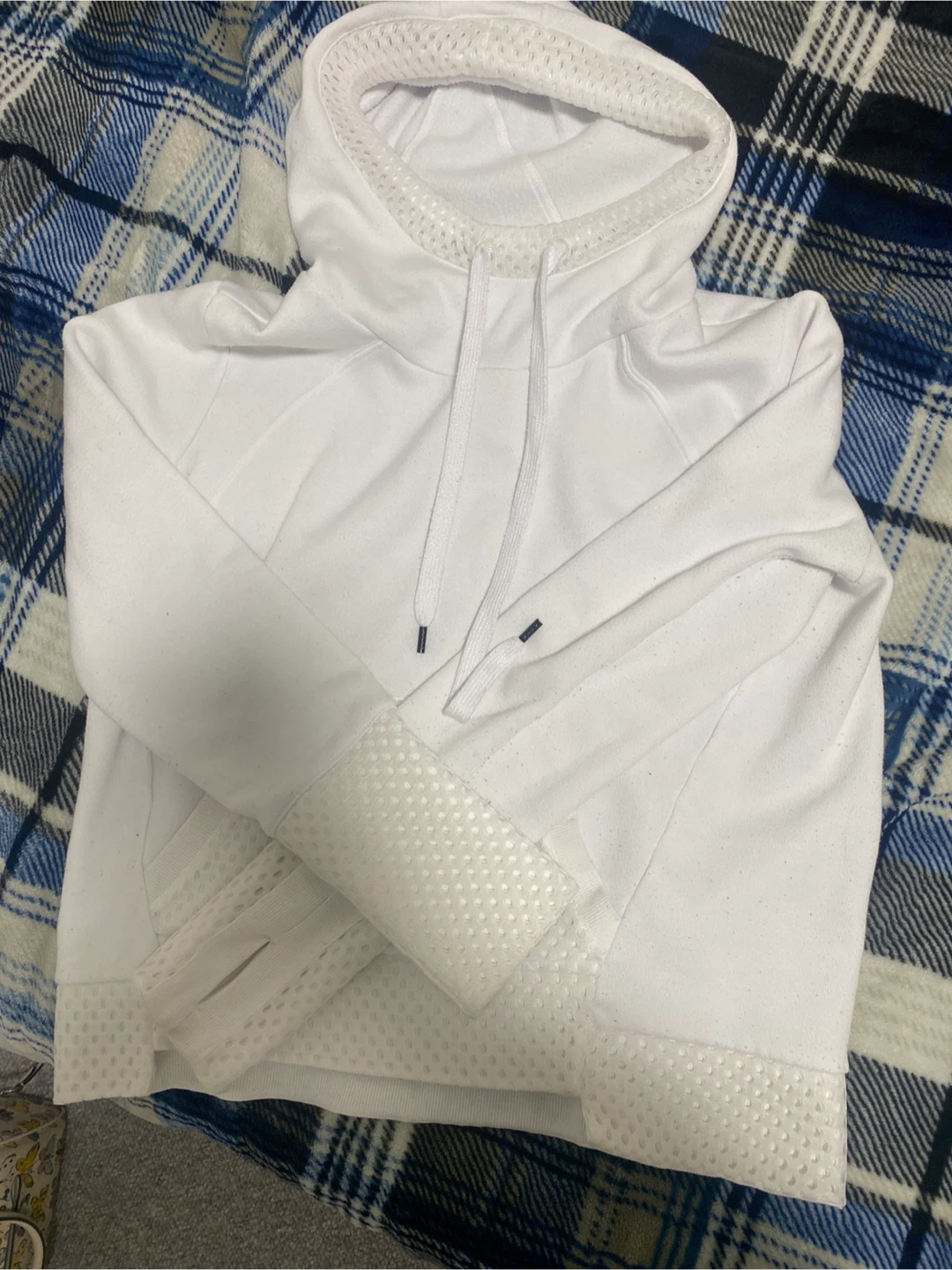 White Hoodie with Thumb Holes
