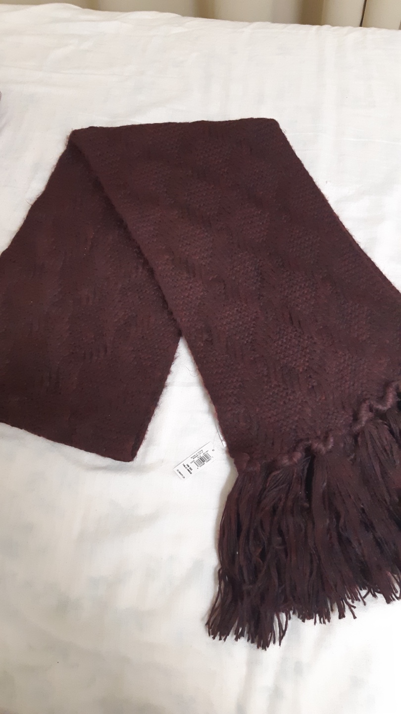 Burgandy Long Winter Scarf with Tag