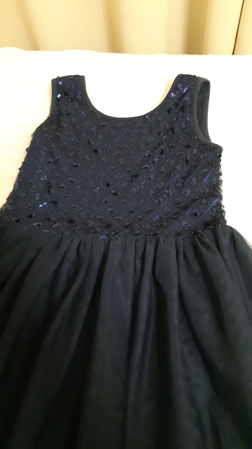 Navy Blue Party Dress 10-12 Girls image indicator(2)