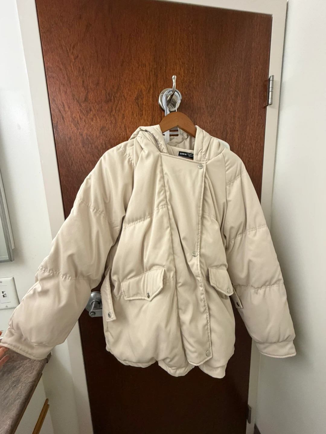 SHEIN Beige Puffer Jacket - Size L