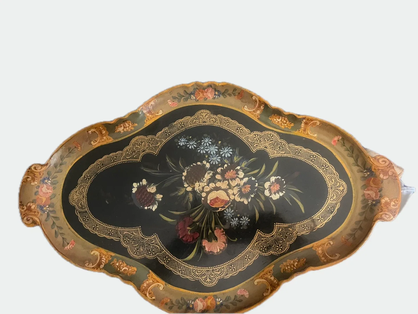 Vintage Floral Painted Tray thumbnail