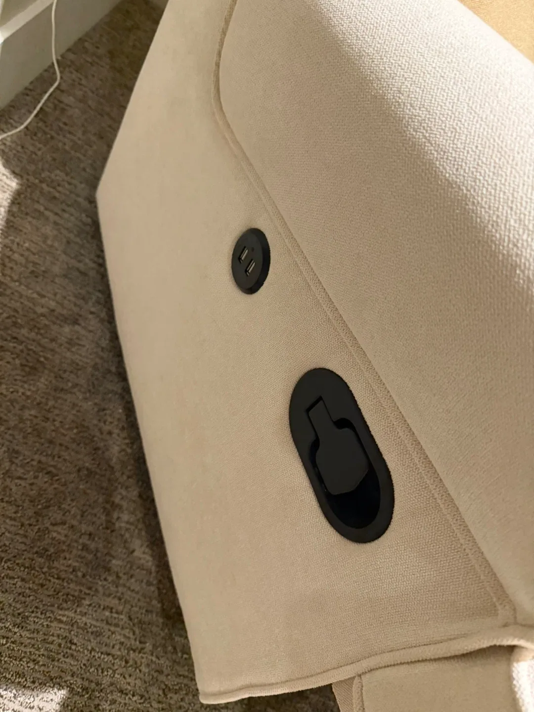 Cream Glider Rocking Chair with USB Port image indicator(3)