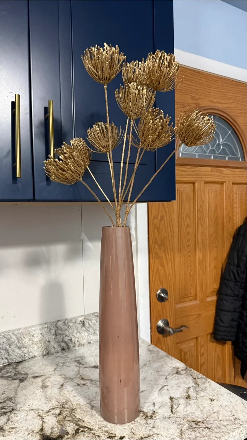 Gold Floral Arrangement with Vase