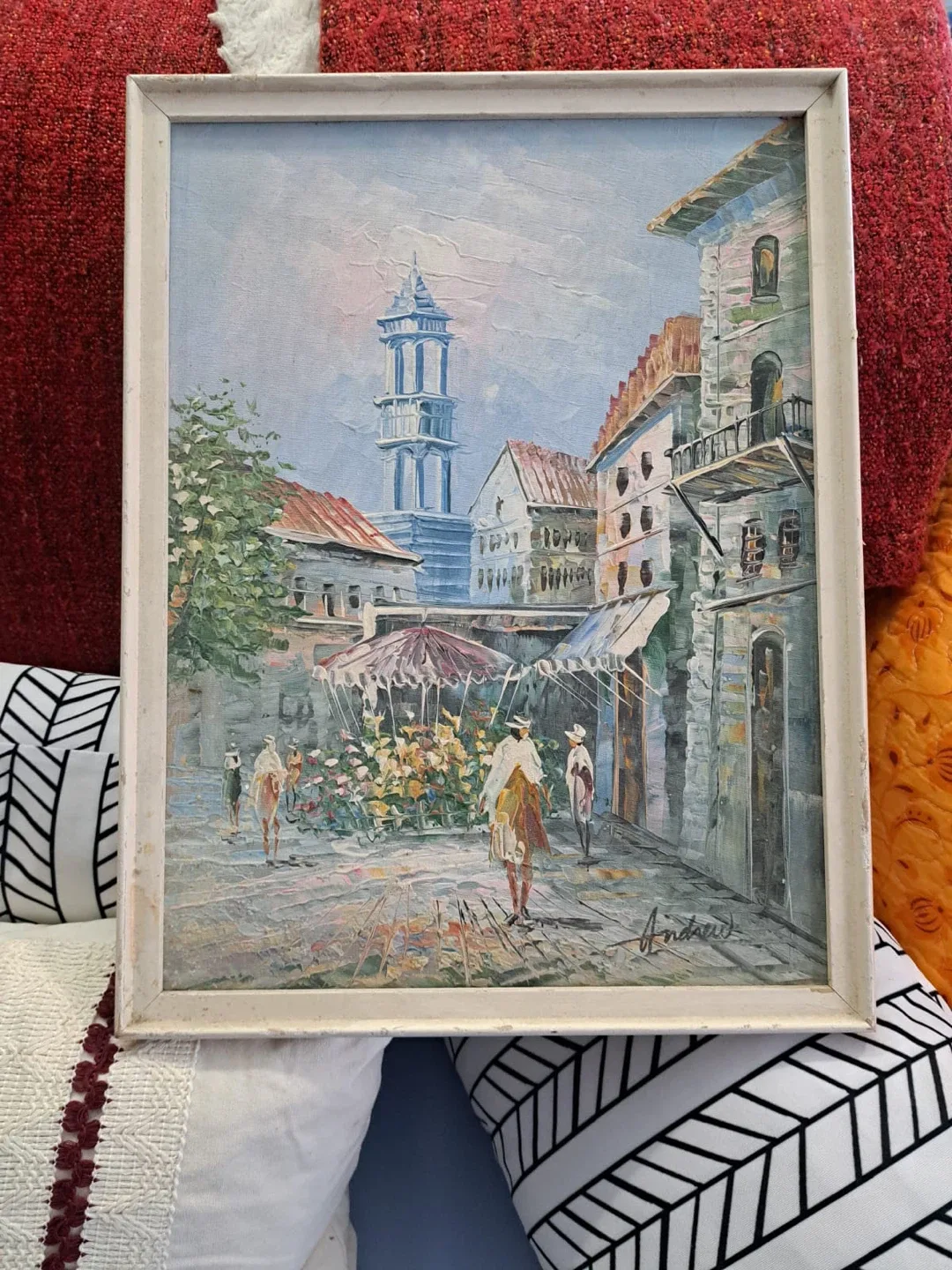 Framed European Signed Oil Painting image indicator(4)