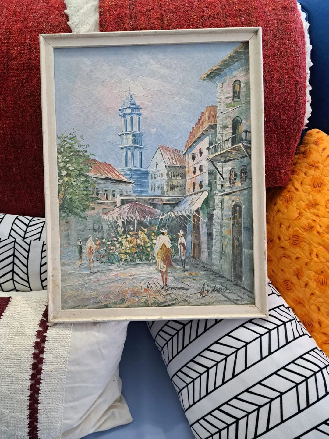 Framed European Signed Oil Painting thumbnail
