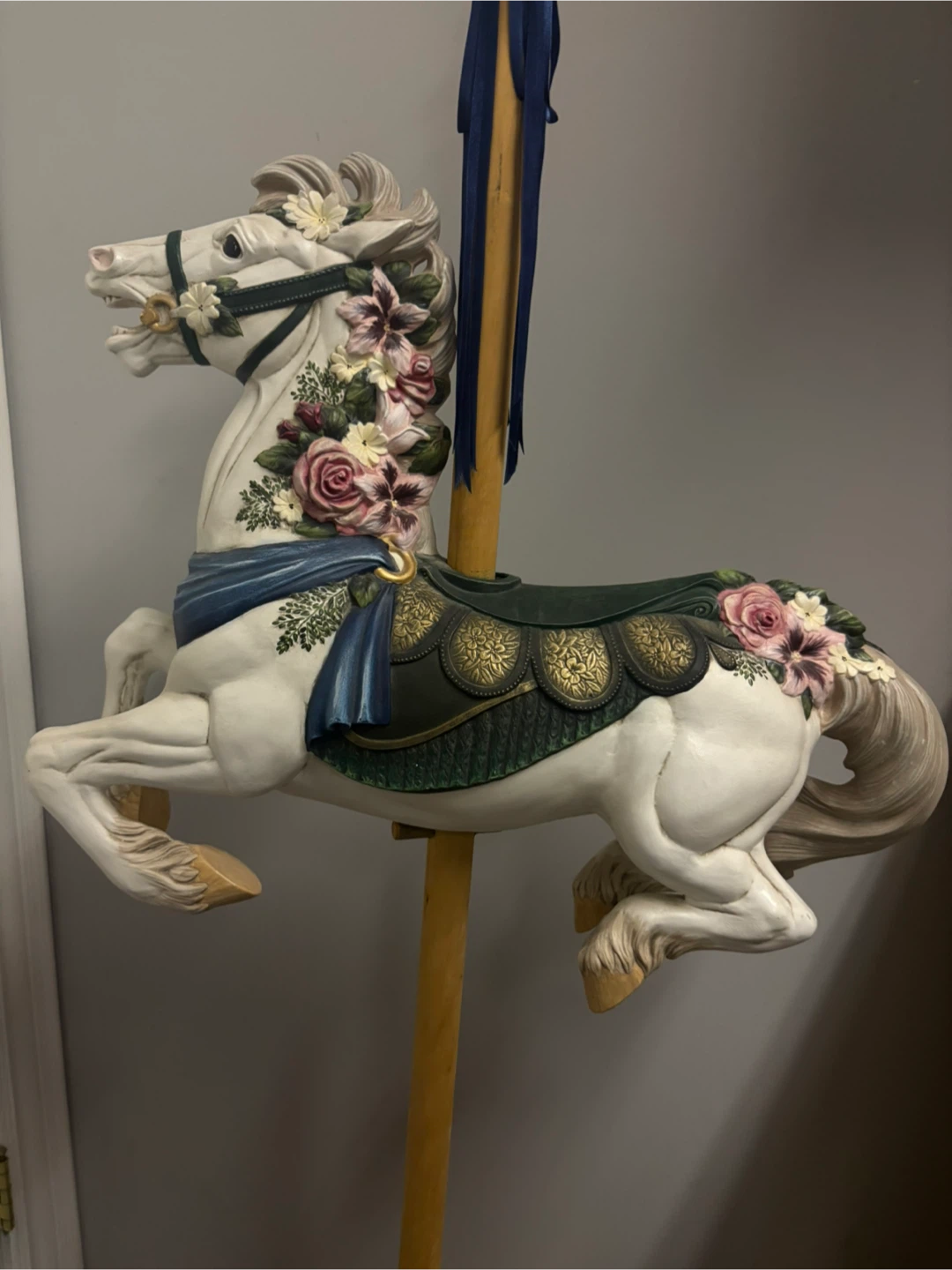 Vintage Hand Painted Ceramic Carousel Horse - photo 2