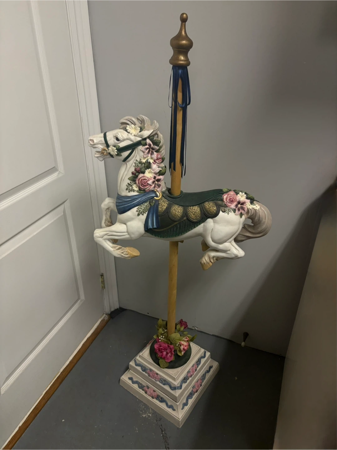 Vintage Hand Painted Ceramic Carousel Horse