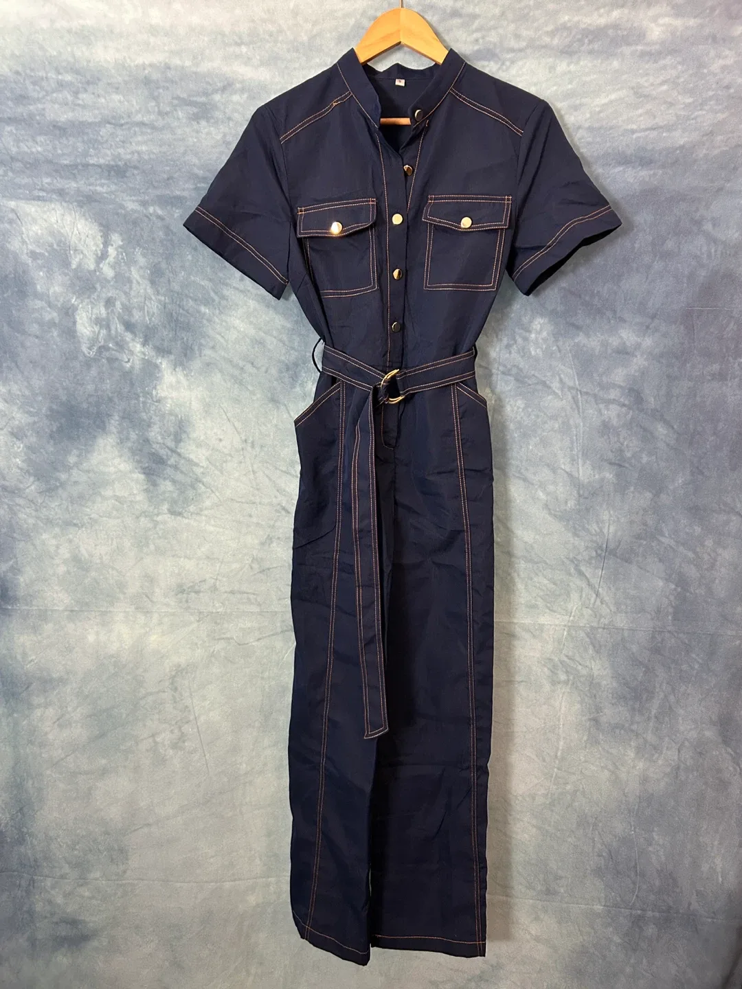 Navy Blue Jumpsuit with Belt image indicator(3)