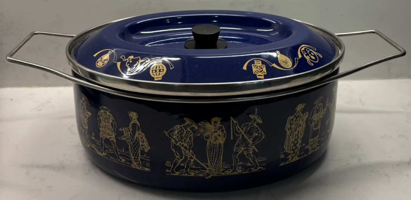 Vintage 1970’sSiltal Italy Enamel Casserole Dish image indicator(2)