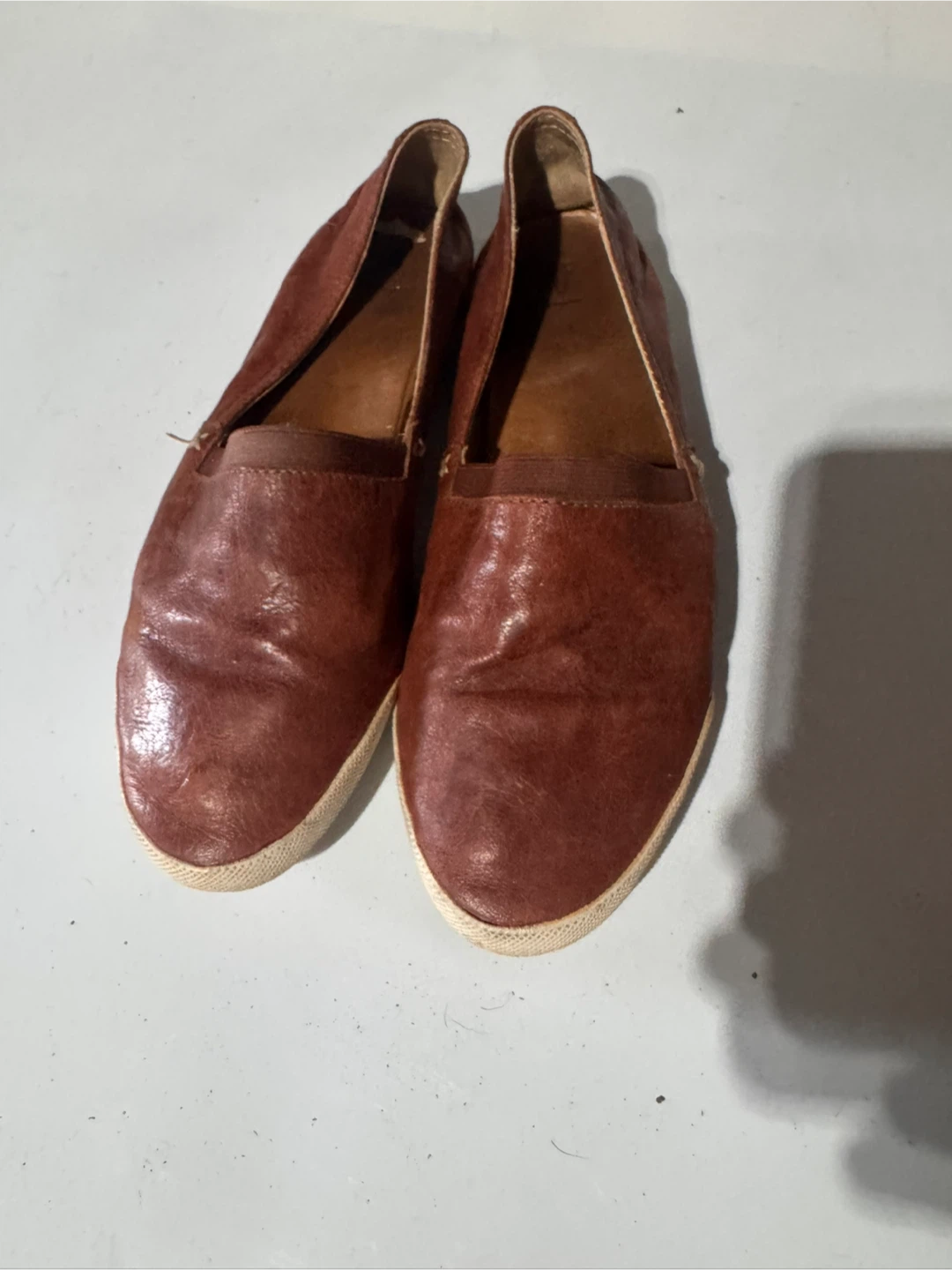 Frye-Brown Leather Slip-On Shoes