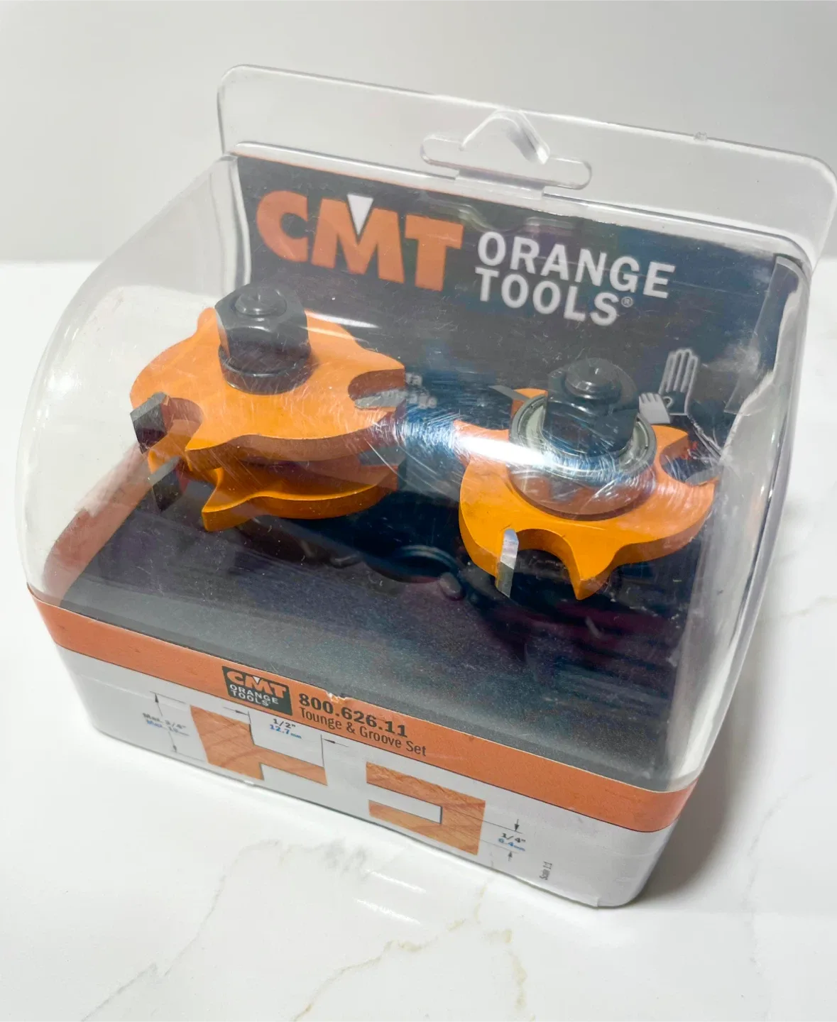 CMT  800.626.11  2-Piece Tongue & Groove Set, 1/2" Shank, Sealed image indicator(2)