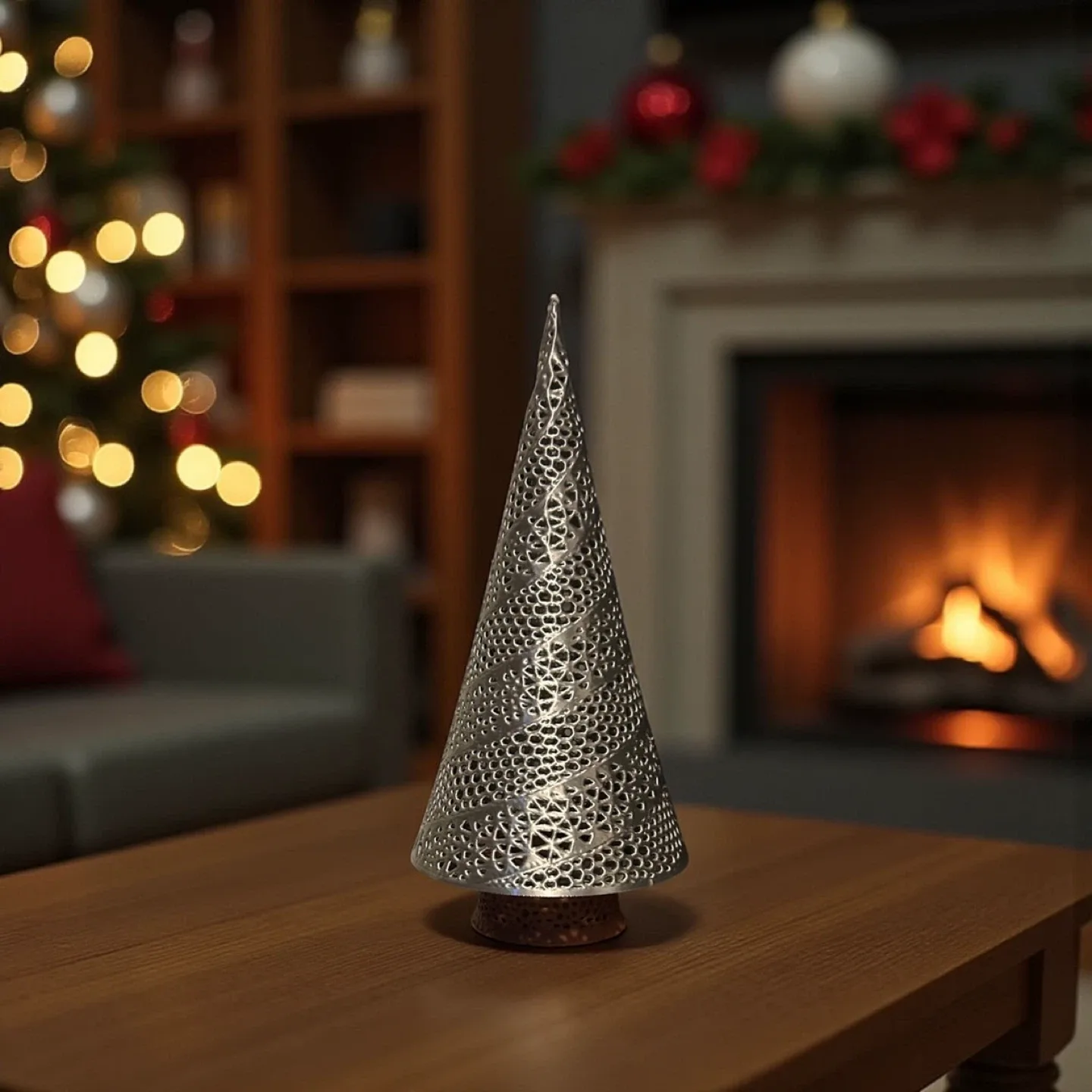 Silver Christmas Tree Decor image indicator(2)