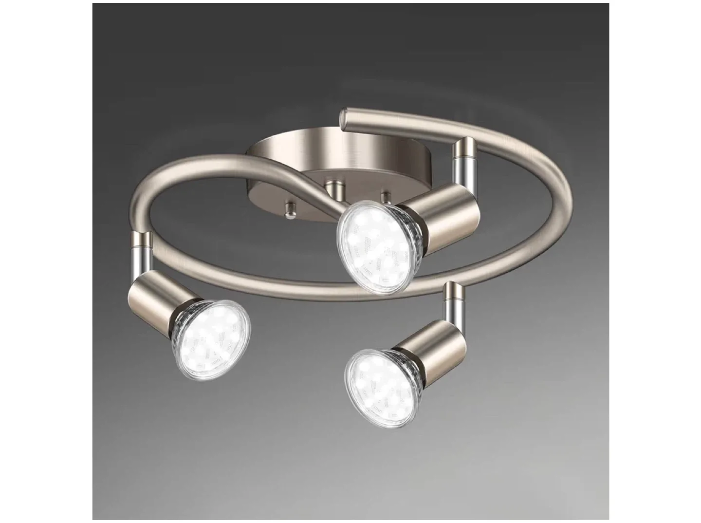 Nickel Finish 3-Light Swirl Ceiling Light image indicator(2)