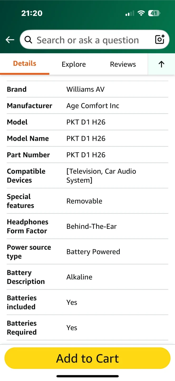 Williams AV Pocketalker PKT D1 H26 image indicator(3)