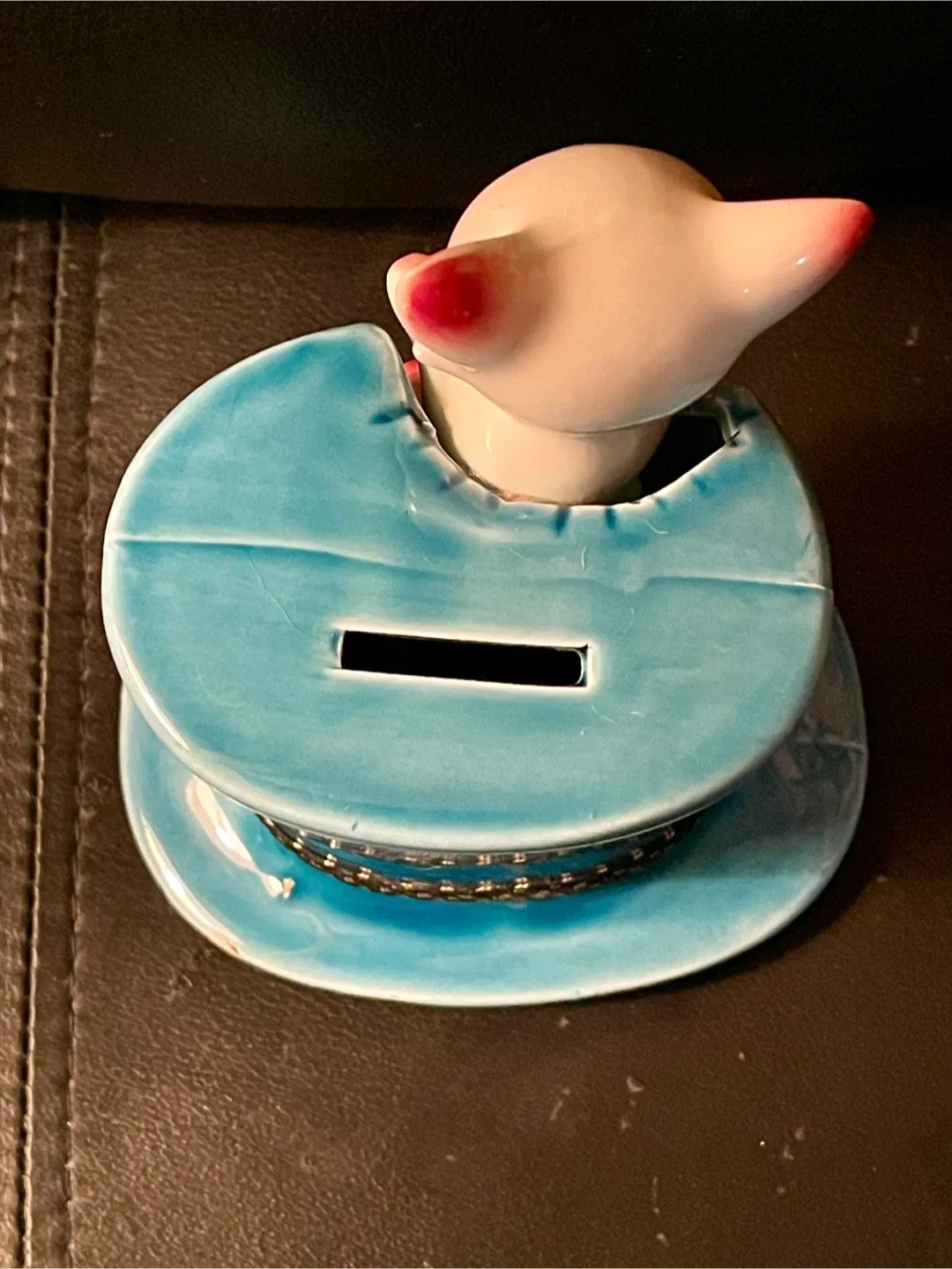 Vintage Ceramic Cat in a Hat Coin Bank image indicator(2)