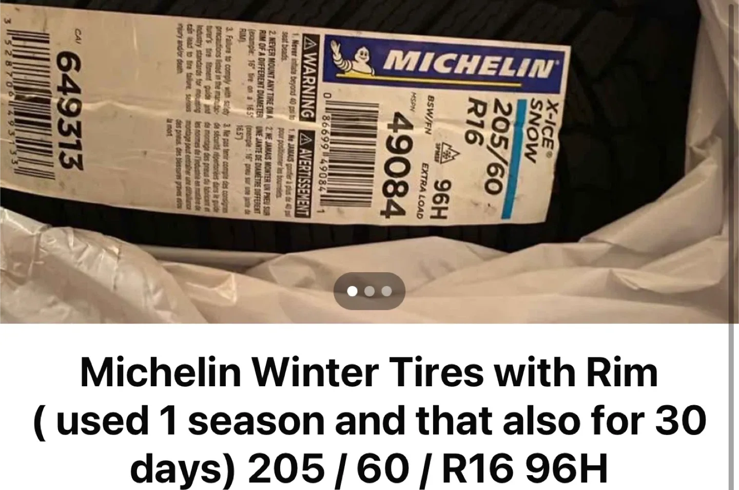 Michelin X-ICE SNOW 205/60 R16 96H Winter Tire with RIM
