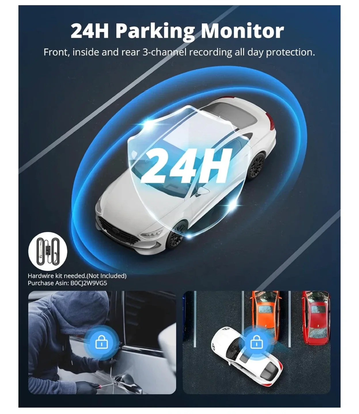 Dash Cam Front and Rear Inside, 3-Channel 2.5K FHD, New. Sealed. image indicator(6)