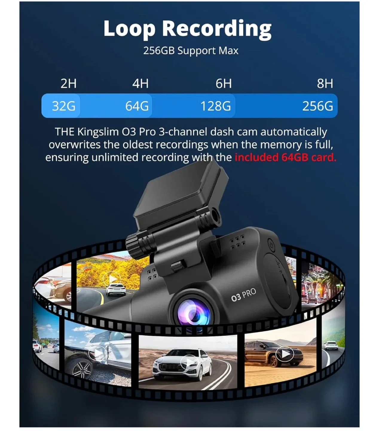 Dash Cam Front and Rear Inside, 3-Channel 2.5K FHD, New. Sealed. image indicator(8)