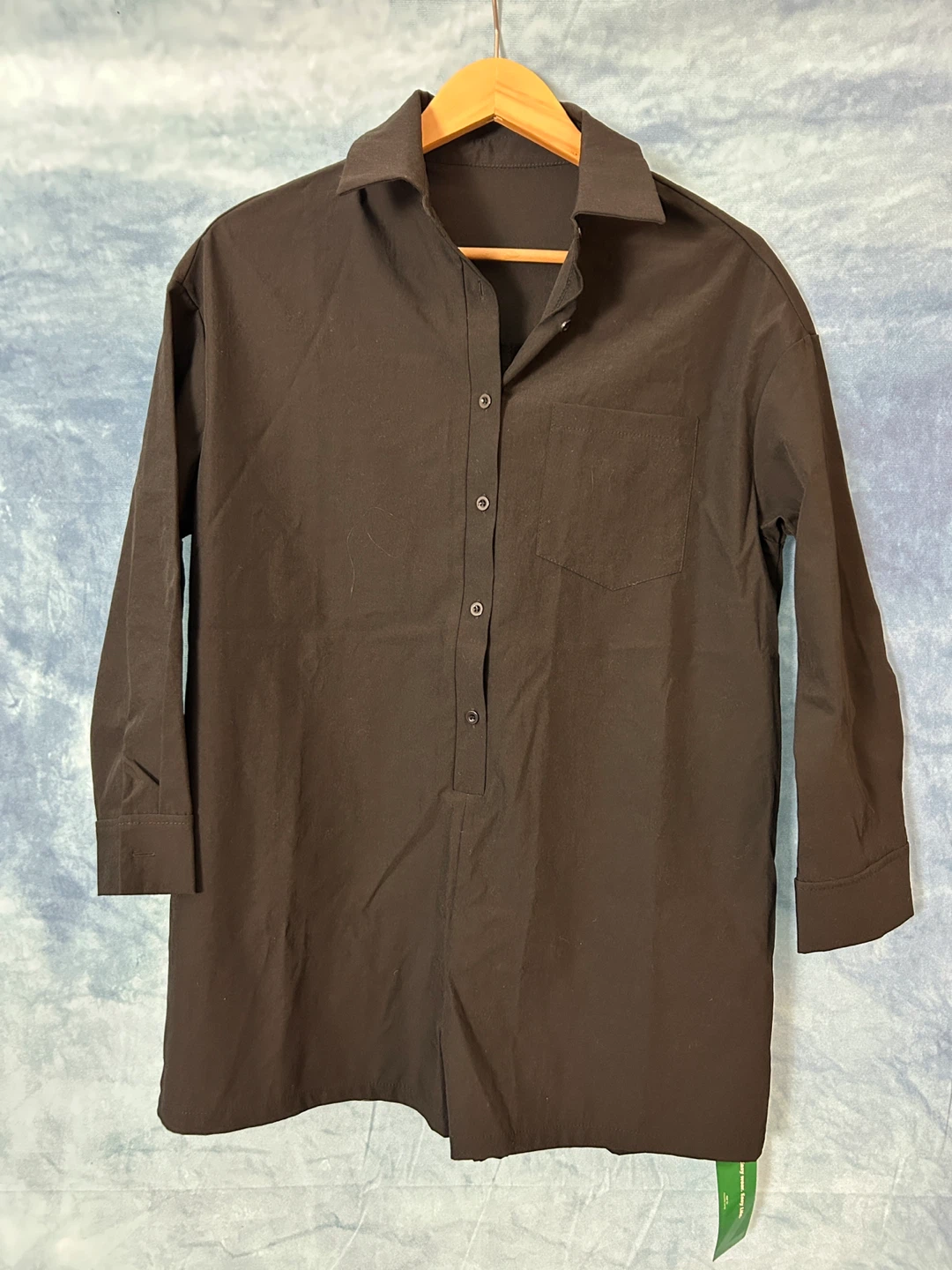 Black button up romper - Size Small