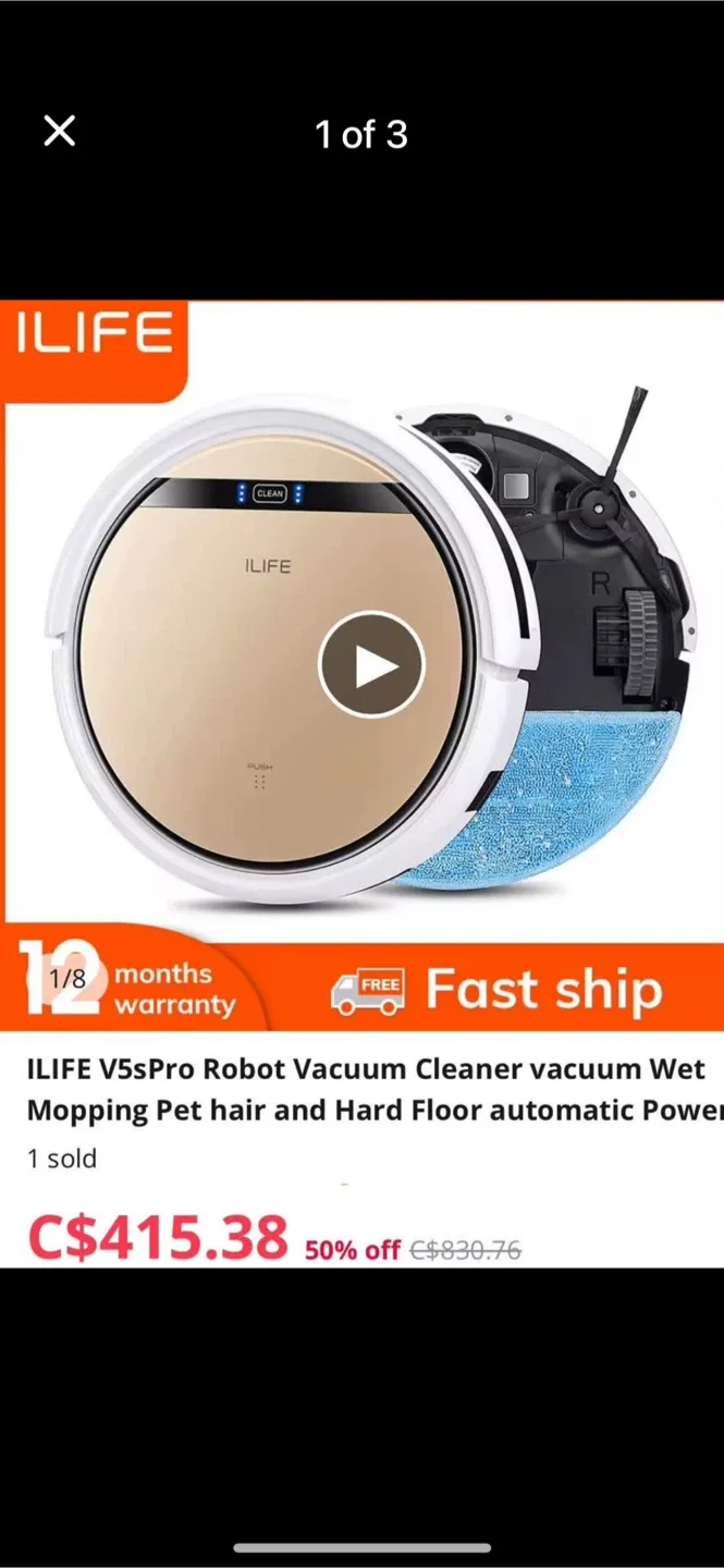 iLife V5s Pro Robot Vacuum Cleaner thumbnail