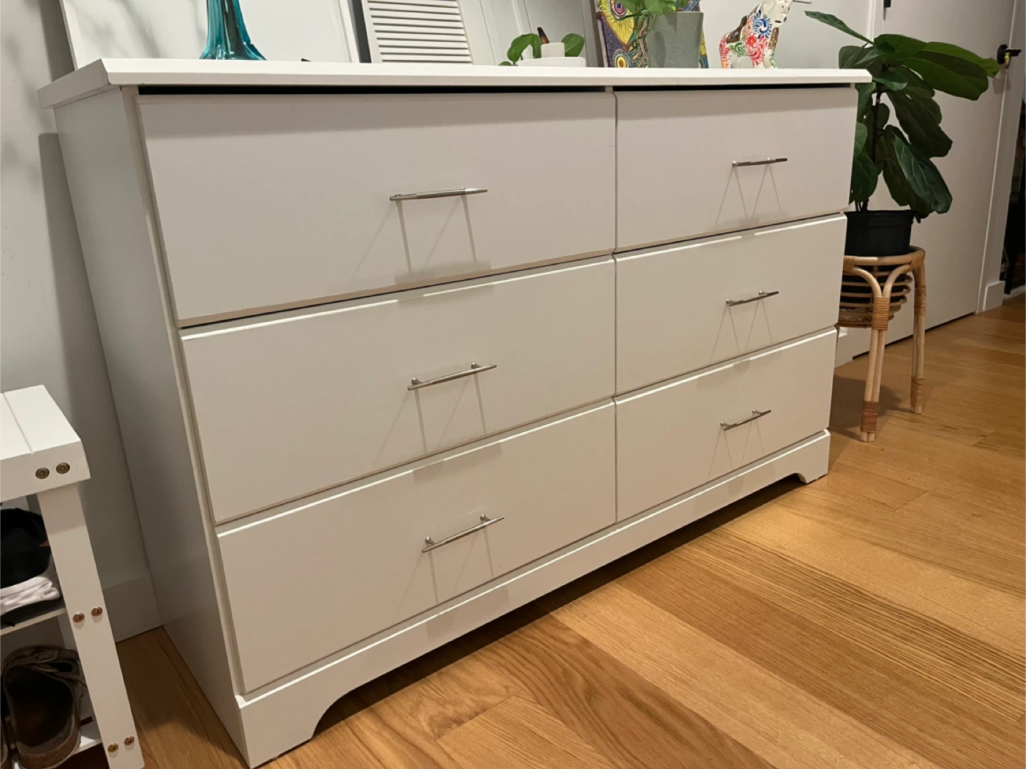 White 6 Drawer Double Dresser