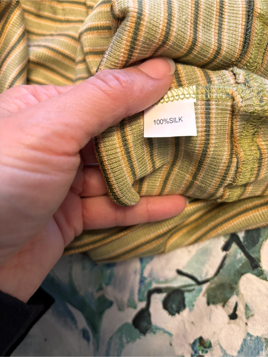 Silk Striped Turtleneck Top - photo 3