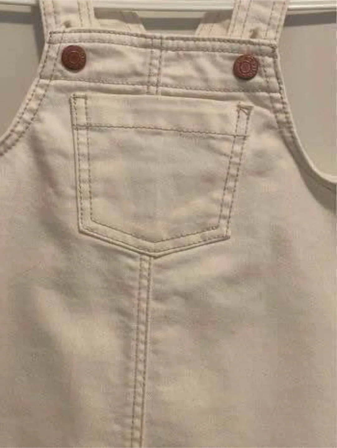 OLDNAVY Offwhite OVERALL DRESS SIZE 2T image indicator(2)