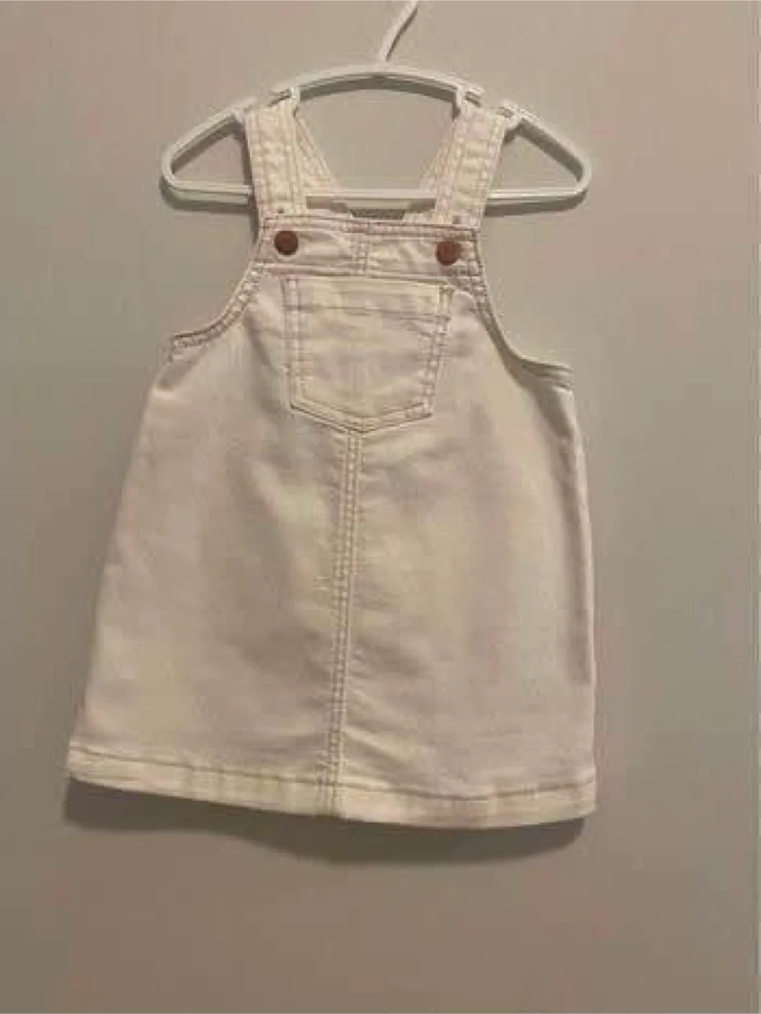OLDNAVY Offwhite OVERALL DRESS SIZE 2T thumbnail