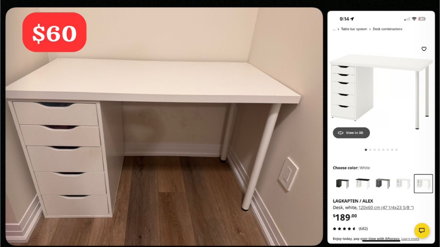 IKEA LAGKAPTEN / ALEX White Desk