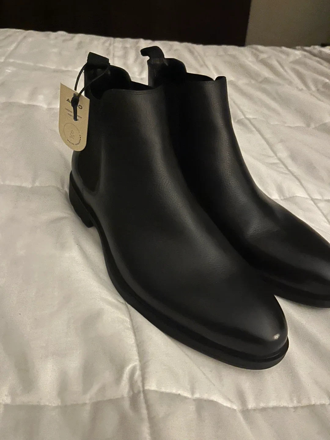 ALDO Black Leather Chelsea Boots, Size 9 thumbnail