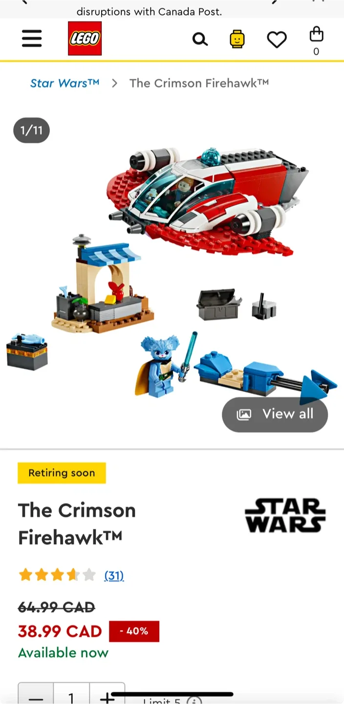 NEW! LEGO Star Wars The Crimson Firehawk 75384 image indicator(3)