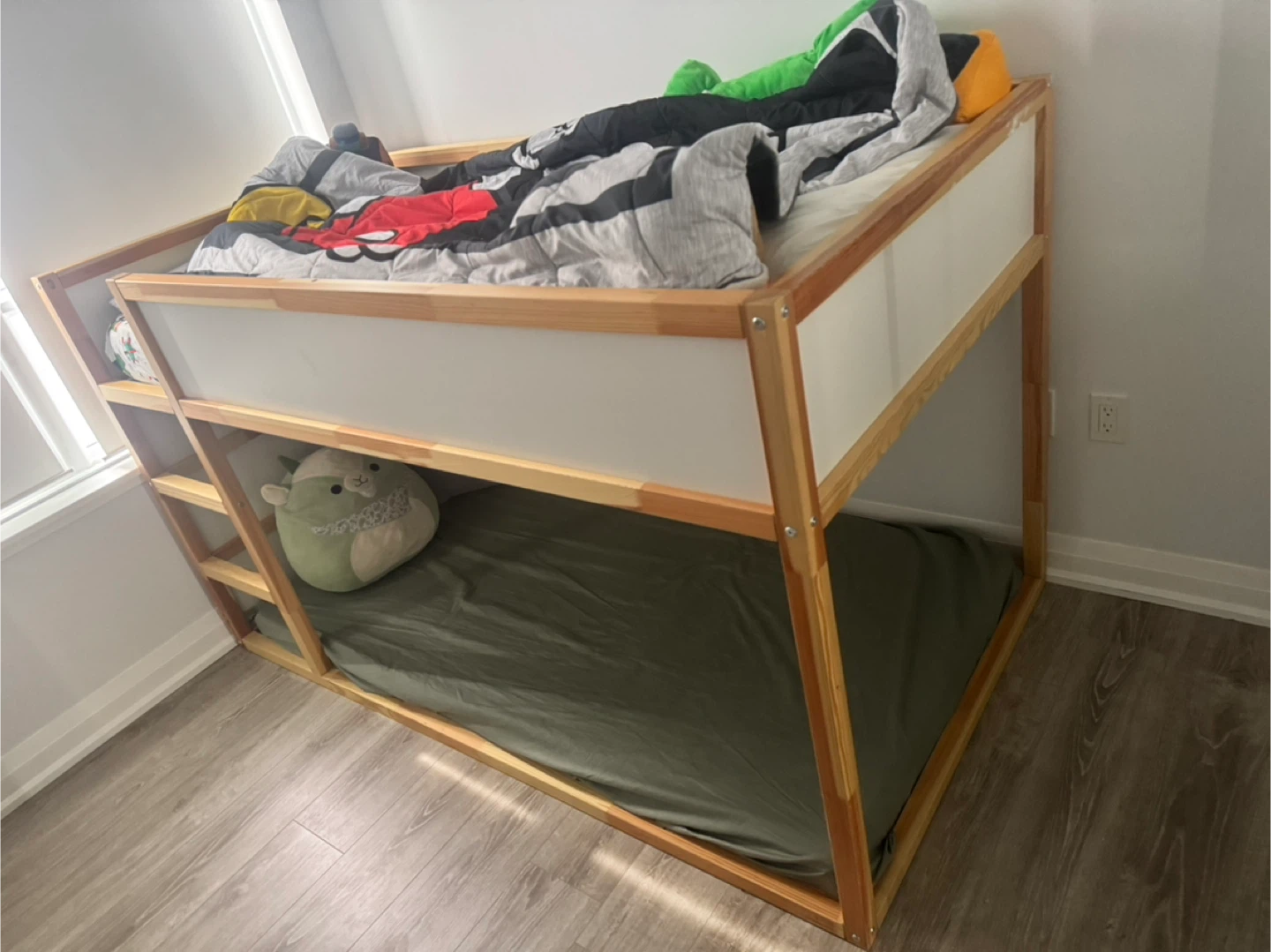 IKEA KURA Reversible Bed - White/Pine, Twin