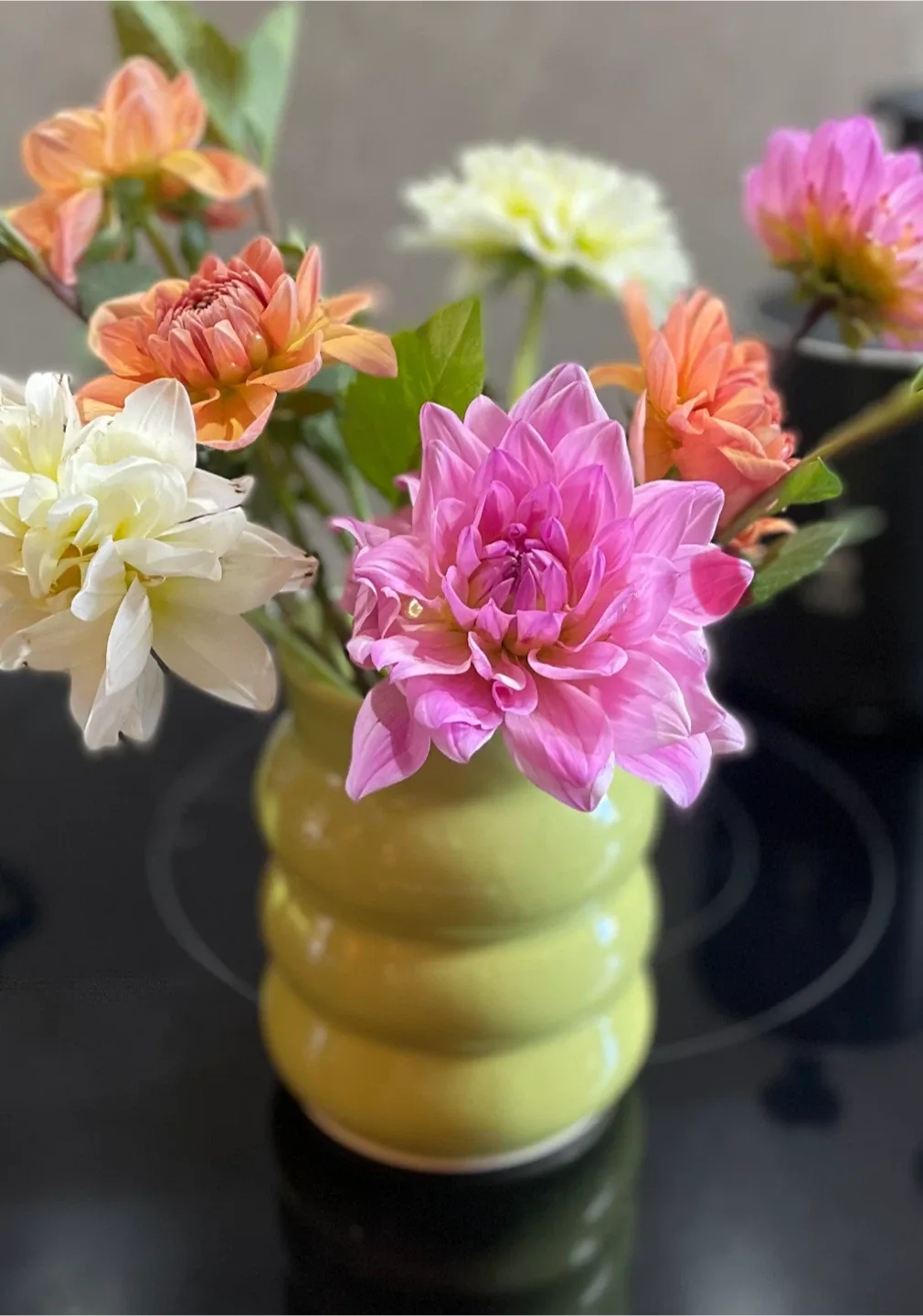 Handmade Green / Chartreuse Flower Vase thumbnail