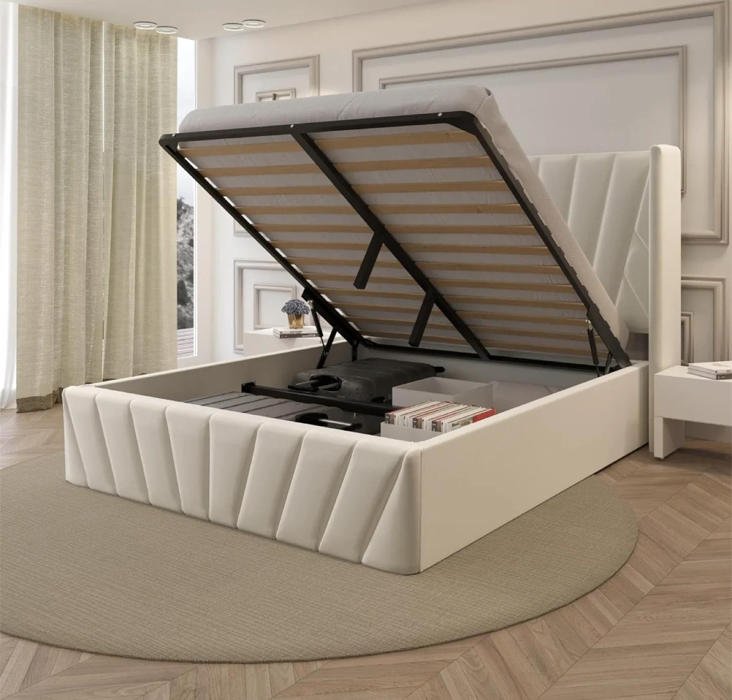 BRAND NEW (SEAL PACKED)Upholstered Platform Bed with Storage image indicator(2)