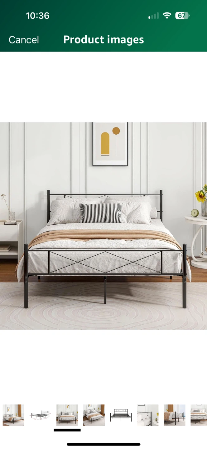Black Metal Bed Frame - Queen Size - photo 2