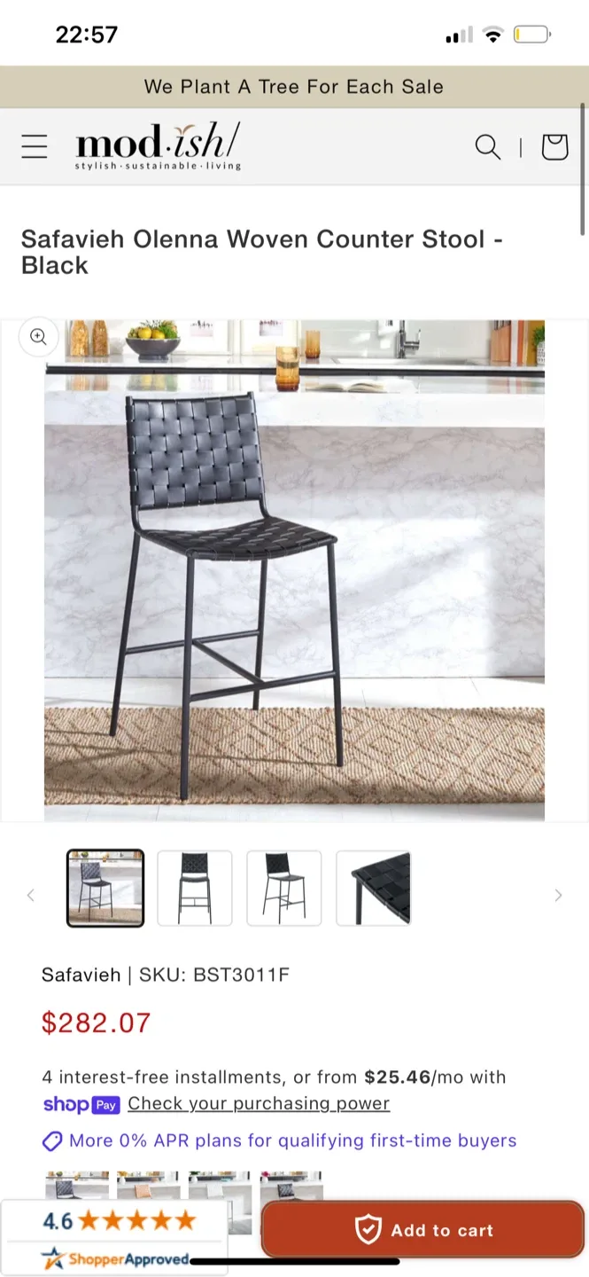 Woven Leather Bar Stools - Set of 2(Moving out) image indicator(7)