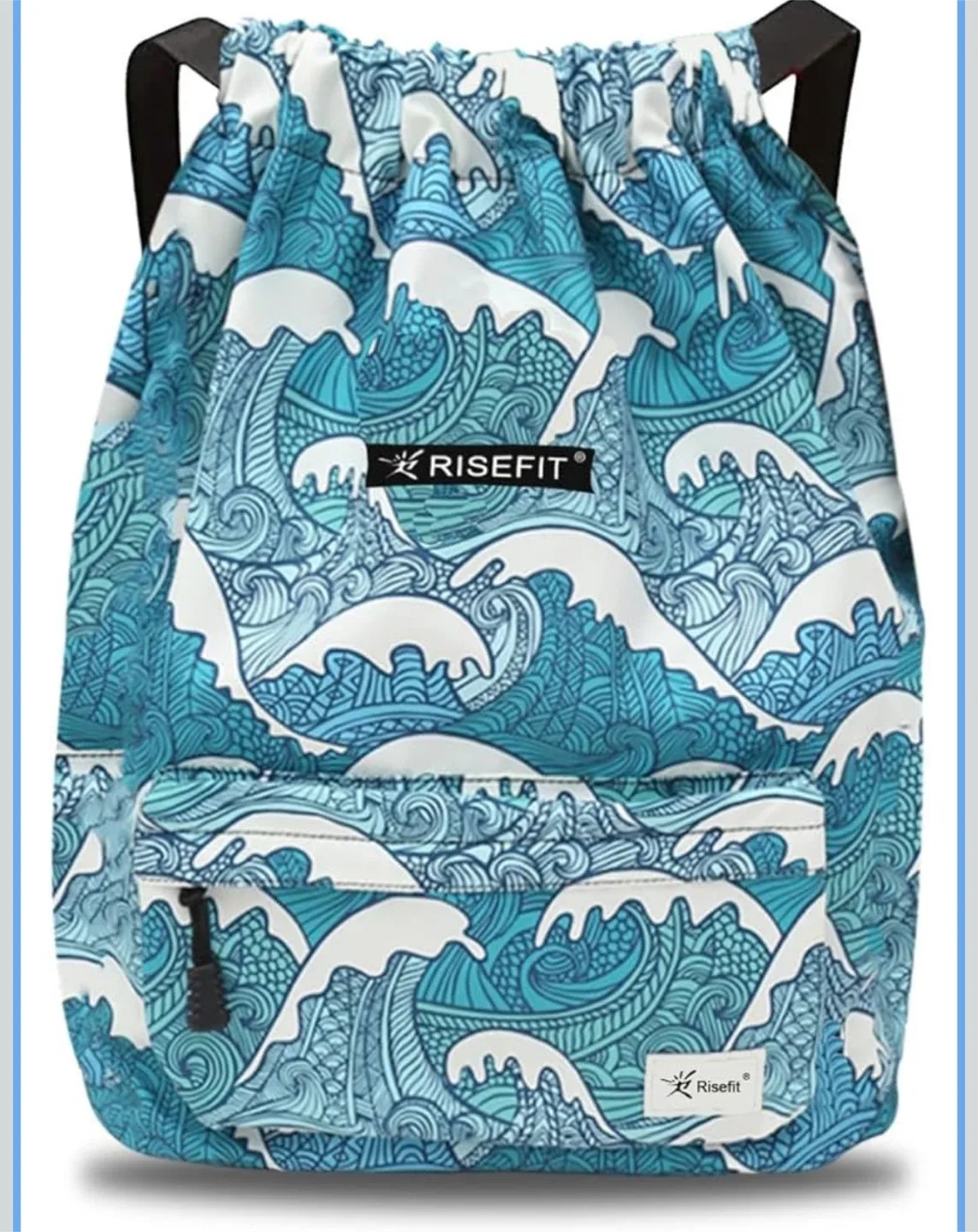 RISEFIT Drawstring Backpack - Blue Wave Pattern thumbnail