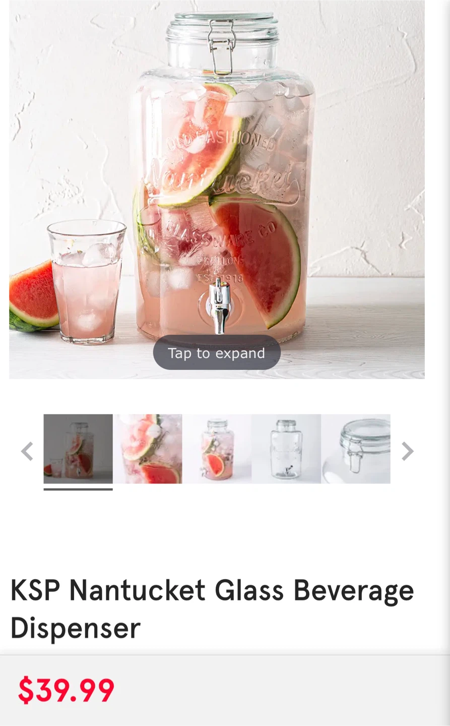 Nantucket Glass Beverage Dispenser