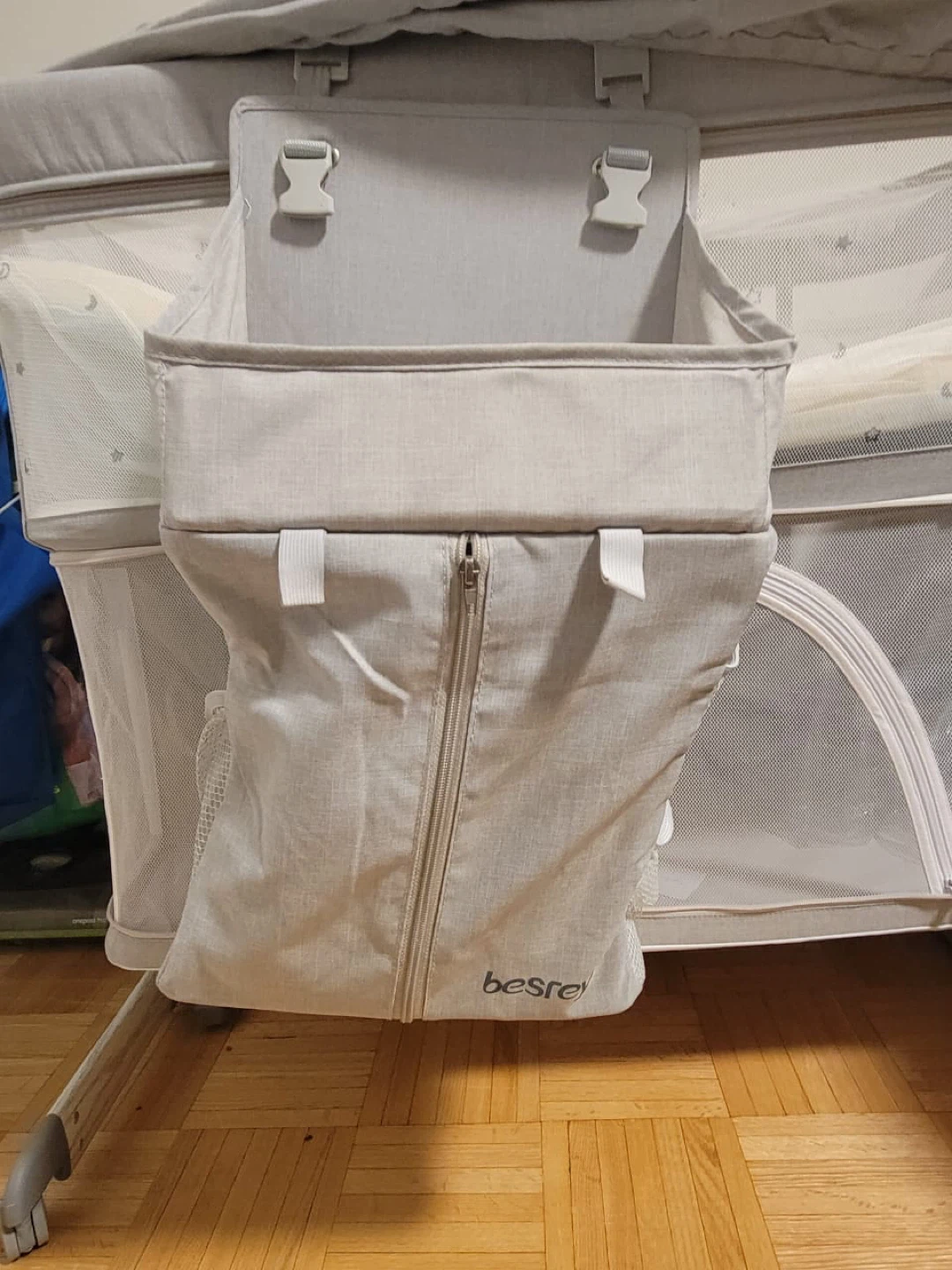 Besrey 5 in 1 Bedside Crib - Grey - photo 3