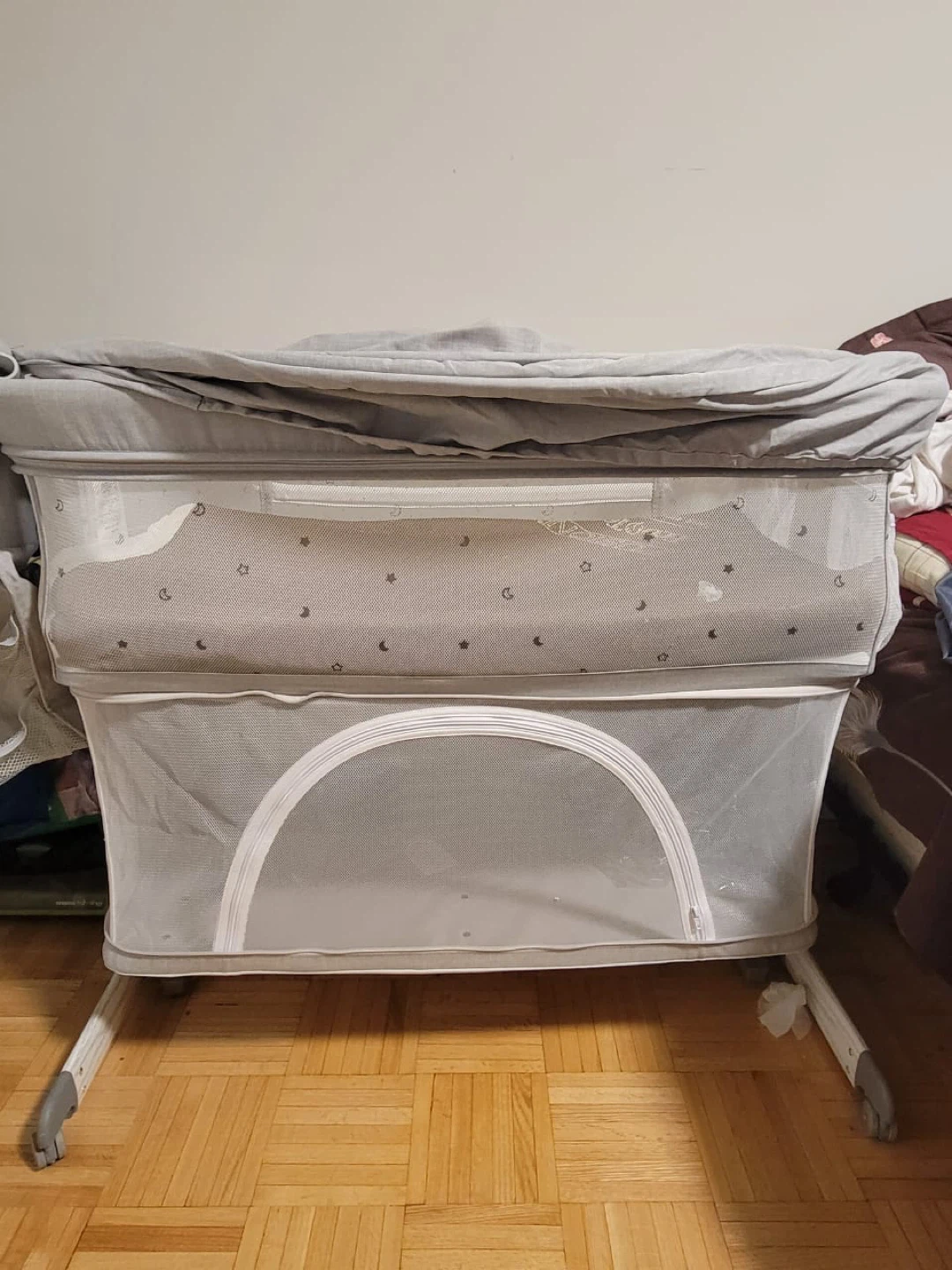 Besrey 5 in 1 Bedside Crib - Grey - photo 2
